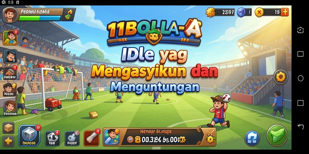 Tampilan gameplay 11BOLA yang menarik dan penuh aksi dalam permainan Idle.