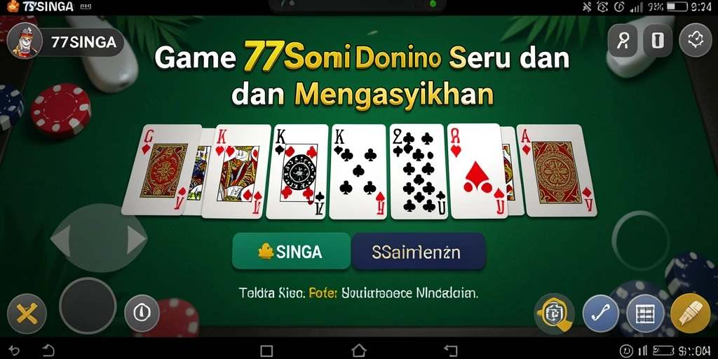 Screenshot gameplay Domino yang seru dan menantang di 77SINGA.
