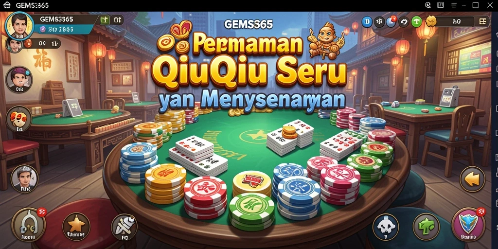 Tampilan gameplay QiuQiu yang seru dan dinamis.