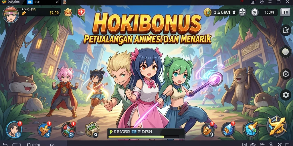 Gameplay seru HOKIBONUS dengan karakter anime yang dinamis.