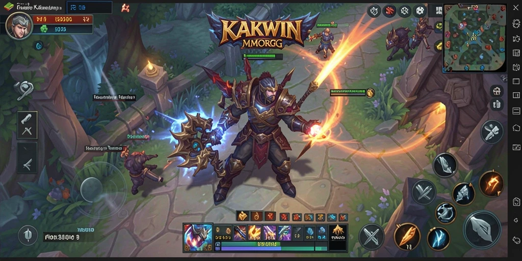 Tangkapan layar KAKWIN menunjukkan aksi pertarungan yang seru dalam MMORPG.