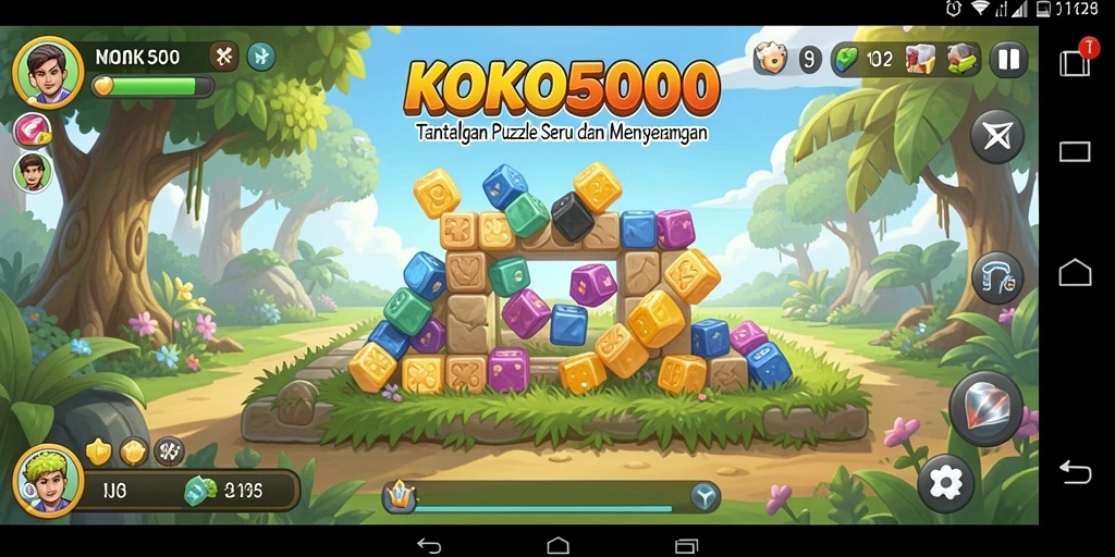 Screenshot gameplay yang menarik dari KOKO5000 yang menampilkan tantangan puzzle.
