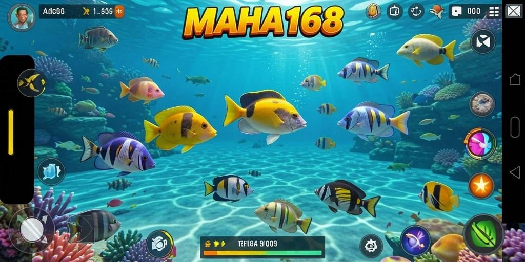 Tangkapan layar gameplay Tembak Ikan yang penuh warna dan menarik.