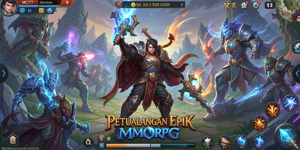 Tangkapan layar gameplay MC777 yang menampilkan aksi seru dalam petualangan MMORPG.