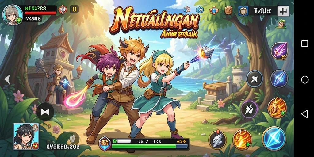 Tampilan indah dari gameplay NX888 yang kaya akan elemen Anime.