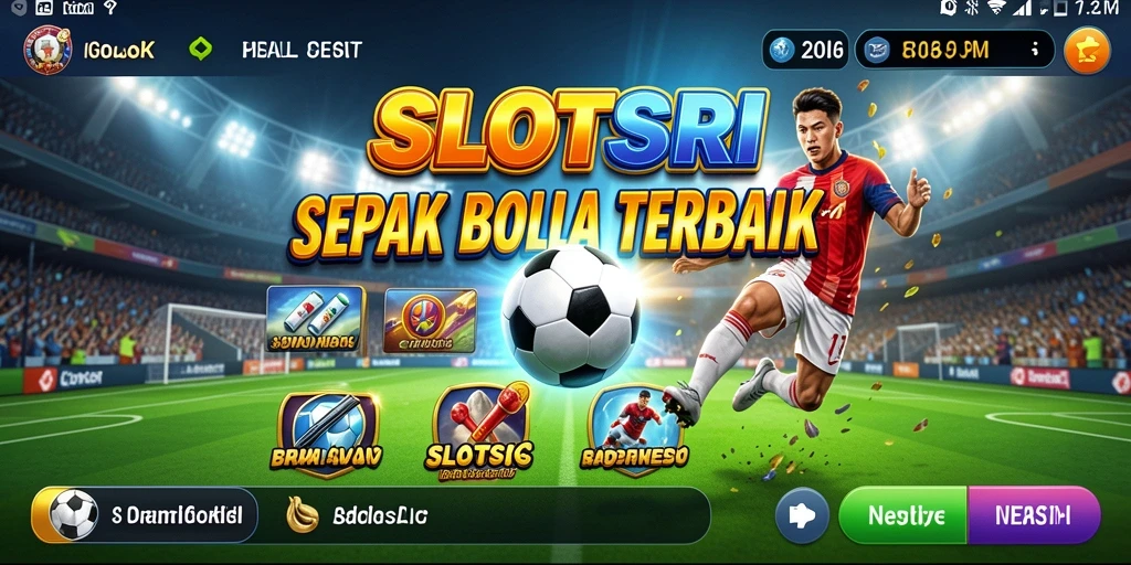 Gameplay seru SLOTSRI dengan tema sepak bola yang menarik.